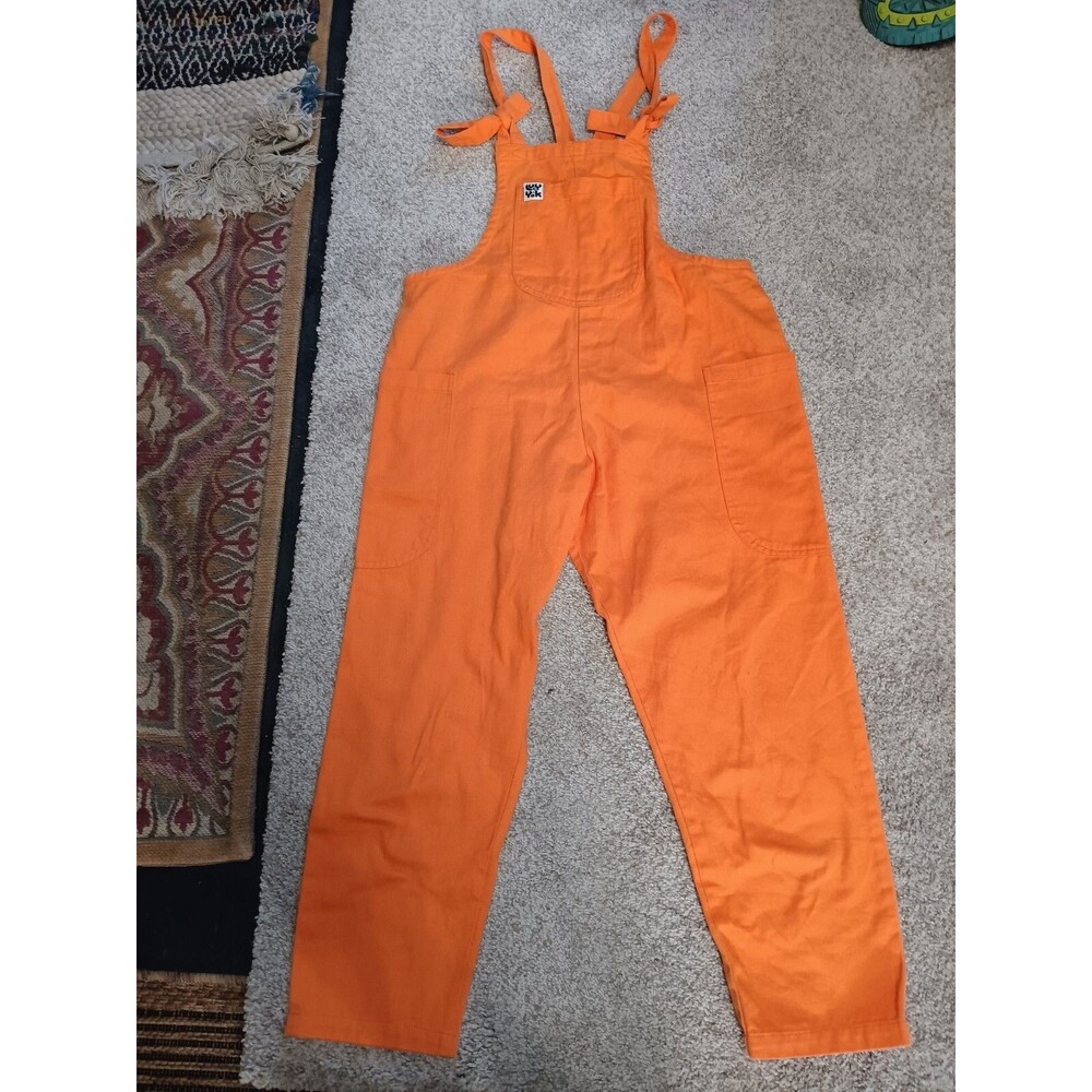 Lucy & Yak Overalls Sz. UK 4/US 100% Organic Cotton Dungarees Orange One Pc. EUC
